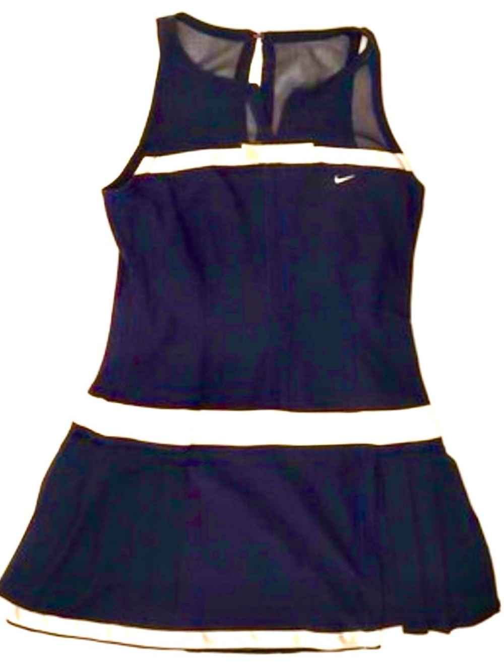 NIKE MARIA SHARAPOVA NAVY BLUE & SATIN TRIM GORGEOUS TENNIS DRESS NWOT LARGE